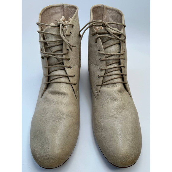 Marsèll Womens Light Taupe Stone Ankle Booties Lace Up Low Heel Flat Sz 40 / 10 - Picture 4 of 16